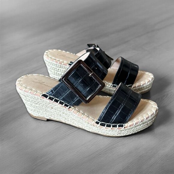 Vintage Havana Robin Wedge Sandals in Black - Picture 6 of 14